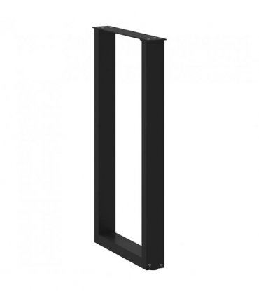 vidaXL Bar Table Legs U-Shaped 2 pcs Black 50x(90-91) cm Steel — Size: 50 x (90-91) cm