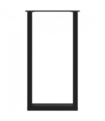 vidaXL Bar Table Legs U-Shaped 2 pcs Black 50x(90-91) cm Steel — Size: 50 x (90-91) cm