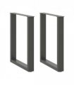 vidaXL Dining Table Legs U-Shaped 2 pcs Anthracite 70x(72-73) cm Steel — Size: 70 x (72-73) cm — V0671986398