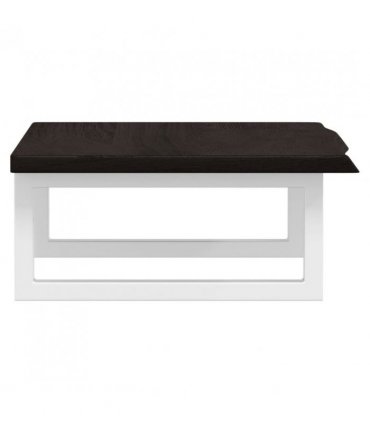 vidaXL Basin Shelf Wall Mounted Steel and Solid Wood Oa — Colour: dark brown and white, Size: 60 x 40 x 2 cm, Model: rectangular