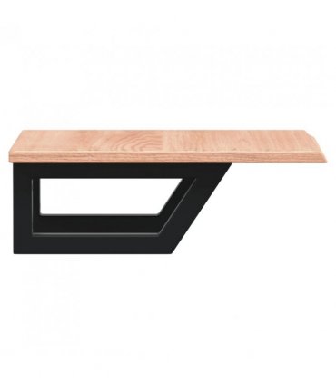 vidaXL Basin Shelf Wall Mounted Steel and Solid Wood Oak — Colour: light brown and black, Size: 40 x 50 x 2 cm, Model: trapezium