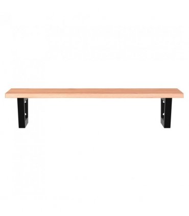 vidaXL Basin Shelf Wall Mounted Steel and Solid Wood Oak — Colour: light brown and black, Size: 80 x 40 x 2 cm, Model: trapezium