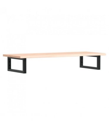 vidaXL Basin Shelf Wall Mounted Steel and Solid Wood Oak — Colour: brown and black, Size: 100 x 40 x 2 cm, Model: rectangular