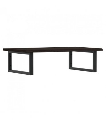 vidaXL Basin Shelf Wall Mounted Steel and Solid Wood Oa — Colour: dark brown and black, Size: 80 x 50 x 2 cm, Model: rectangular