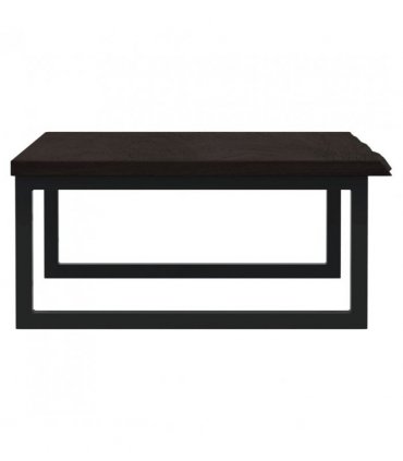 vidaXL Basin Shelf Wall Mounted Steel and Solid Wood Oa — Colour: dark brown and black, Size: 80 x 50 x 2 cm, Model: rectangular