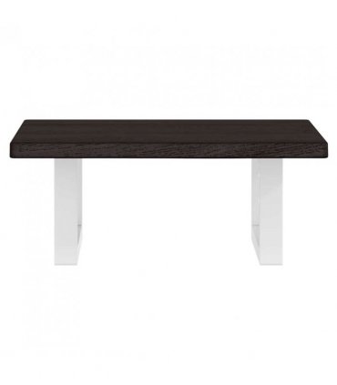 vidaXL Basin Shelf Wall Mounted Steel and Solid Wood Oa — Colour: dark brown and white, Size: 40 x 50 x 2 cm, Model: rectangular