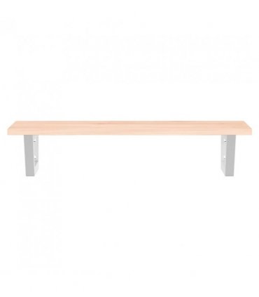 vidaXL Basin Shelf Wall Mounted Steel and Solid Wood Oak — Colour: brown and white, Size: 80 x 40 x 2 cm, Model: trapezium