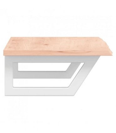 vidaXL Basin Shelf Wall Mounted Steel and Solid Wood Oak — Colour: brown and white, Size: 80 x 40 x 2 cm, Model: trapezium