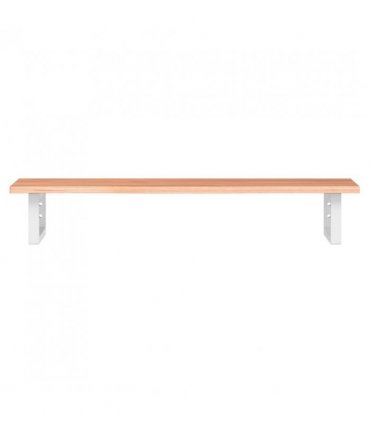 vidaXL Basin Shelf Wall Mounted Steel and Solid Wood — Colour: light brown and white, Size: 100 x 40 x 2 cm, Model: rectangular