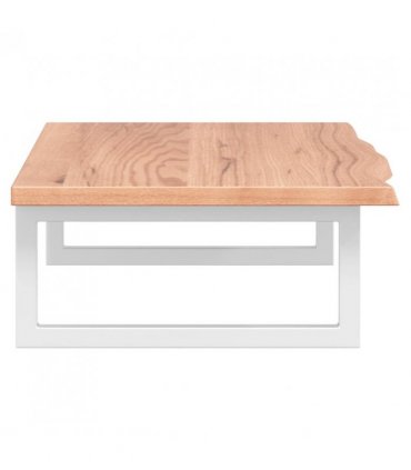 vidaXL Basin Shelf Wall Mounted Steel and Solid Wood — Colour: light brown and white, Size: 100 x 40 x 2 cm, Model: rectangular