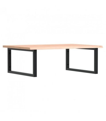 vidaXL Basin Shelf Wall Mounted Steel and Solid Wood Oak — Colour: brown and black, Size: 80 x 60 x 2 cm, Model: rectangular