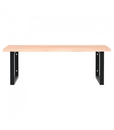 vidaXL Basin Shelf Wall Mounted Steel and Solid Wood Oak — Colour: brown and black, Size: 80 x 60 x 2 cm, Model: rectangular