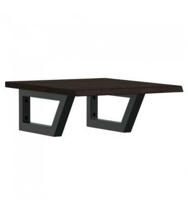 vidaXL Basin Shelf Wall Mounted Steel and Solid Wood Oak — Colour: dark brown and black, Size: 40 x 50 x 2 cm, Model: trapezium