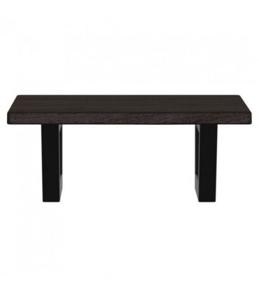 vidaXL Basin Shelf Wall Mounted Steel and Solid Wood Oak — Colour: dark brown and black, Size: 40 x 50 x 2 cm, Model: trapezium