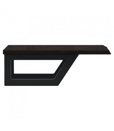 vidaXL Basin Shelf Wall Mounted Steel and Solid Wood Oak — Colour: dark brown and black, Size: 40 x 50 x 2 cm, Model: trapezium
