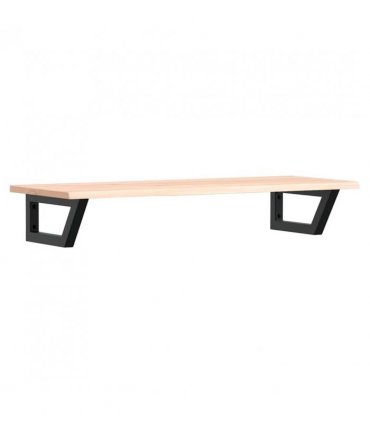 vidaXL Basin Shelf Wall Mounted Steel and Solid Wood Oak — Colour: brown and black, Size: 100 x 40 x 2 cm, Model: trapezium