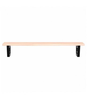 vidaXL Basin Shelf Wall Mounted Steel and Solid Wood Oak — Colour: brown and black, Size: 100 x 40 x 2 cm, Model: trapezium