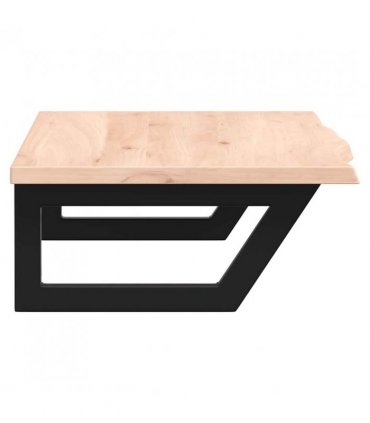 vidaXL Basin Shelf Wall Mounted Steel and Solid Wood Oak — Colour: brown and black, Size: 100 x 40 x 2 cm, Model: trapezium