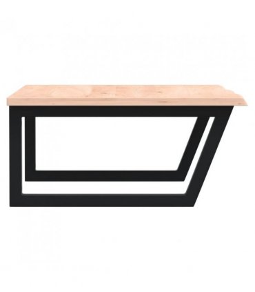 vidaXL Basin Shelf Wall Mounted Steel and Solid Wood Oak — Colour: brown and black, Size: 80 x 60 x 2 cm, Model: trapezium