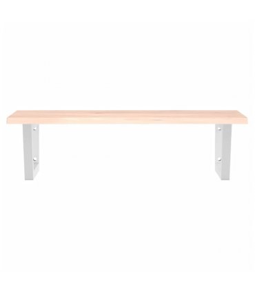 vidaXL Basin Shelf Wall Mounted Steel and Solid Wood Oak — Colour: brown and white, Size: 80 x 50 x 2 cm, Model: trapezium