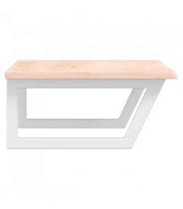 vidaXL Basin Shelf Wall Mounted Steel and Solid Wood Oak — Colour: brown and white, Size: 80 x 50 x 2 cm, Model: trapezium