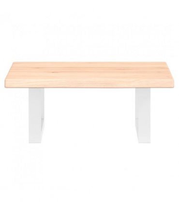 vidaXL Basin Shelf Wall Mounted Steel and Solid Wood Oak — Colour: brown and white, Size: 40 x 50 x 2 cm, Model: rectangular