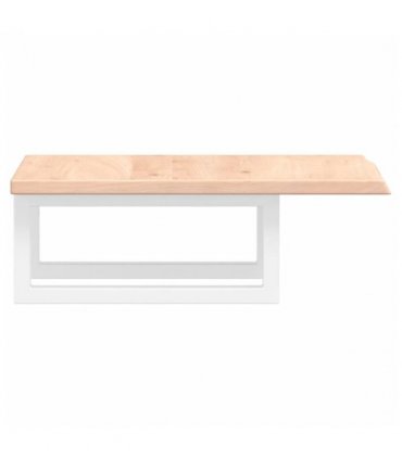 vidaXL Basin Shelf Wall Mounted Steel and Solid Wood Oak — Colour: brown and white, Size: 40 x 50 x 2 cm, Model: rectangular