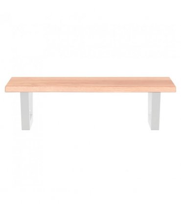 vidaXL Basin Shelf Wall Mounted Steel and Solid Wood Oak — Colour: light brown and white, Size: 60 x 40 x 2 cm, Model: trapezium