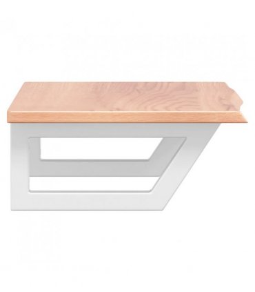 vidaXL Basin Shelf Wall Mounted Steel and Solid Wood Oak — Colour: light brown and white, Size: 60 x 40 x 2 cm, Model: trapezium