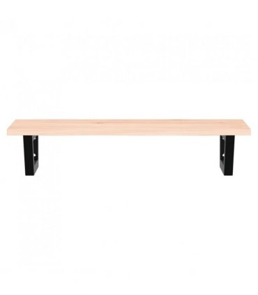 vidaXL Basin Shelf Wall Mounted Steel and Solid Wood Oak — Colour: brown and black, Size: 80 x 40 x 2 cm, Model: trapezium
