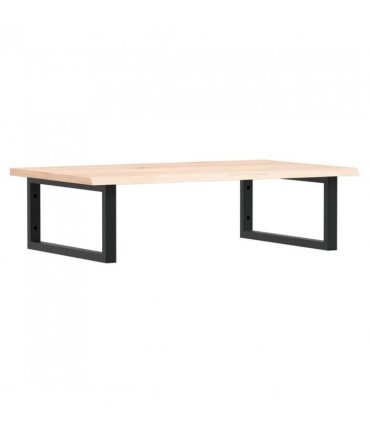 vidaXL Basin Shelf Wall Mounted Steel and Solid Wood Oak — Colour: brown and black, Size: 80 x 50 x 2 cm, Model: rectangular