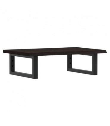 vidaXL Basin Shelf Wall Mounted Steel and Solid Wood Oa — Colour: dark brown and black, Size: 60 x 40 x 2 cm, Model: rectangular