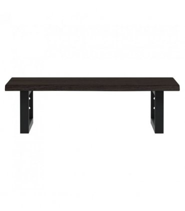 vidaXL Basin Shelf Wall Mounted Steel and Solid Wood Oa — Colour: dark brown and black, Size: 60 x 40 x 2 cm, Model: rectangular