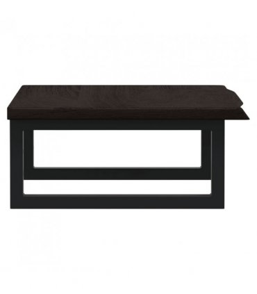 vidaXL Basin Shelf Wall Mounted Steel and Solid Wood Oa — Colour: dark brown and black, Size: 60 x 40 x 2 cm, Model: rectangular