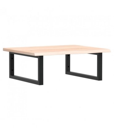 vidaXL Basin Shelf Wall Mounted Steel and Solid Wood Oak — Colour: brown and black, Size: 60 x 50 x 2 cm, Model: rectangular