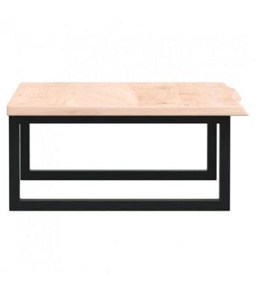 vidaXL Basin Shelf Wall Mounted Steel and Solid Wood Oak — Colour: brown and black, Size: 60 x 50 x 2 cm, Model: rectangular
