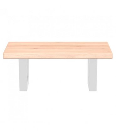 vidaXL Basin Shelf Wall Mounted Steel and Solid Wood Oak — Colour: brown and white, Size: 40 x 50 x 2 cm, Model: trapezium