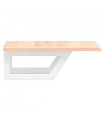 vidaXL Basin Shelf Wall Mounted Steel and Solid Wood Oak — Colour: brown and white, Size: 40 x 50 x 2 cm, Model: trapezium
