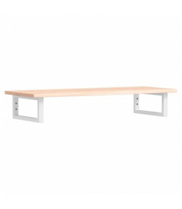 vidaXL Basin Shelf Wall Mounted Steel and Solid Wood Oak — Colour: brown and white, Size: 100 x 40 x 2 cm, Model: rectangular