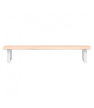 vidaXL Basin Shelf Wall Mounted Steel and Solid Wood Oak — Colour: brown and white, Size: 100 x 40 x 2 cm, Model: rectangular