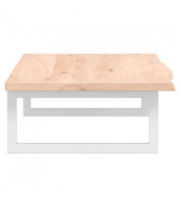 vidaXL Basin Shelf Wall Mounted Steel and Solid Wood Oak — Colour: brown and white, Size: 100 x 40 x 2 cm, Model: rectangular