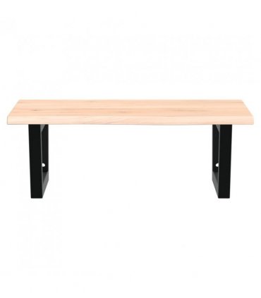 vidaXL Basin Shelf Wall Mounted Steel and Solid Wood Oak — Colour: brown and black, Size: 60 x 50 x 2 cm, Model: trapezium