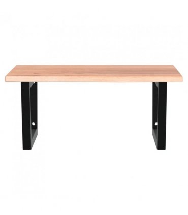 vidaXL Basin Shelf Wall Mounted Steel and Solid Wood Oak — Colour: light brown and black, Size: 60 x 60 x 2 cm, Model: trapezium