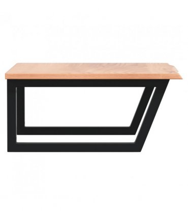 vidaXL Basin Shelf Wall Mounted Steel and Solid Wood Oak — Colour: light brown and black, Size: 60 x 60 x 2 cm, Model: trapezium