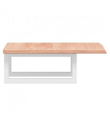 vidaXL Basin Shelf Wall Mounted Steel and Solid Wood O — Colour: light brown and white, Size: 40 x 50 x 2 cm, Model: rectangular