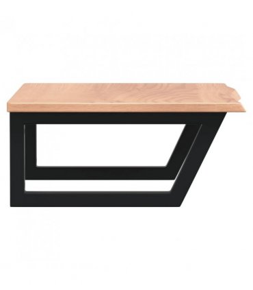 vidaXL Basin Shelf Wall Mounted Steel and Solid Wood Oak — Colour: light brown and black, Size: 60 x 50 x 2 cm, Model: trapezium