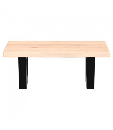 vidaXL Basin Shelf Wall Mounted Steel and Solid Wood Oak — Colour: brown and black, Size: 40 x 50 x 2 cm, Model: trapezium