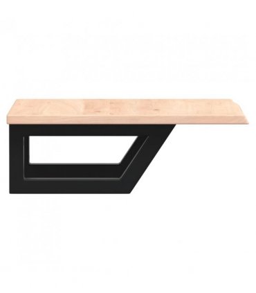 vidaXL Basin Shelf Wall Mounted Steel and Solid Wood Oak — Colour: brown and black, Size: 40 x 50 x 2 cm, Model: trapezium
