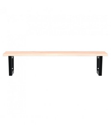 vidaXL Basin Shelf Wall Mounted Steel and Solid Wood Oak — Colour: brown and black, Size: 100 x 50 x 2 cm, Model: trapezium