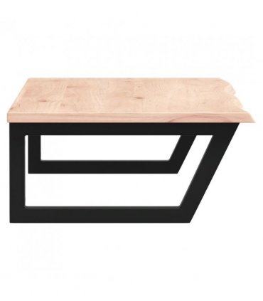 vidaXL Basin Shelf Wall Mounted Steel and Solid Wood Oak — Colour: brown and black, Size: 100 x 50 x 2 cm, Model: trapezium